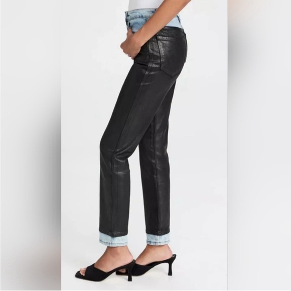 Frame Le Sylvie Slender Straight Faux Leather Jeans size 28 - Picture 3 of 5